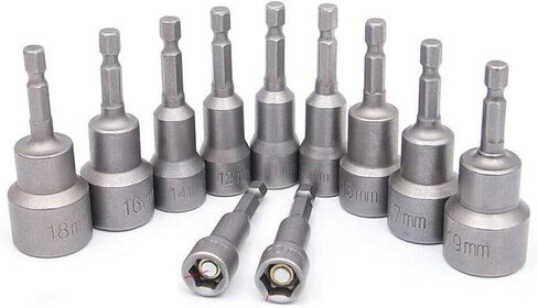 15mm Magnetic Socket, 1/4" Hex Socket Bits for Power Drills, Nut Driver and Impact Socket Adapter, 65mm Length in Kuwait