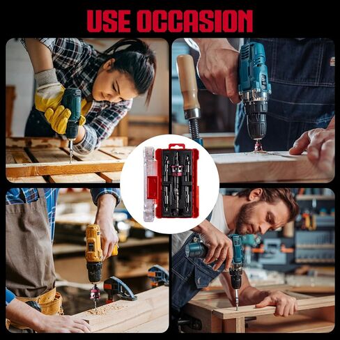 5Pcs Countersink Drill Bit Set with Aluminum Alloy Depth Stop Collar, HSS M2 Bits 1/8 9/64" 5/32" Drill+3/8" 82° Counter-Bore,11/64" 3/16" Drill+ 1/2" 82° Counter Bore (Red) in Kuwait