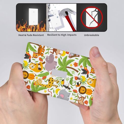 Jungle Animals Tiger Koala Giraffe Cute Light Switch Cover 1-Gang,Decorative Single Toggle Wall Plate Switch Wallplate Cover Faceplate For Kids Teens Boys Girls Room Decor,4.50" X 2.76"Inch in Kuwait