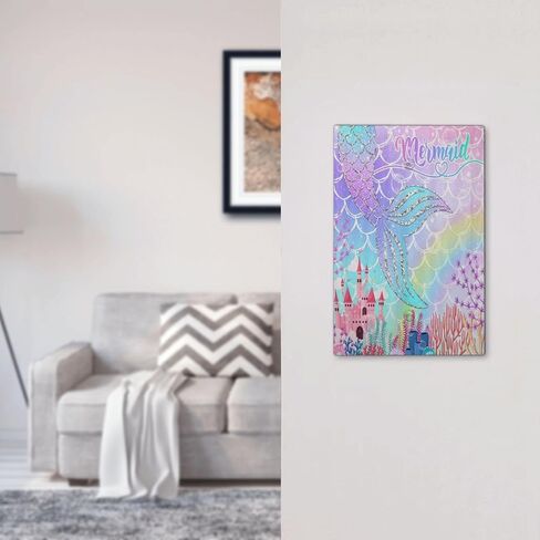Silvery Glitter Cute Mermaid Tail Fantasy Castle 1 Gang Light Switch Covers No Device Wall Plate Decorative Blank Switchplate Electrical Faceplate for Kidroom Nursery Girlroom Bedroom Decor in Kuwait