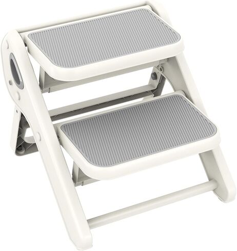 Toddler Step Stool, iNeibo 2-Step Foldable Step Stool for Kids, Widened & Thickened with Anti-Slip Design, Safer for Children Use for Kitchen, Bathroom, Toilet Training - Gray in Kuwait