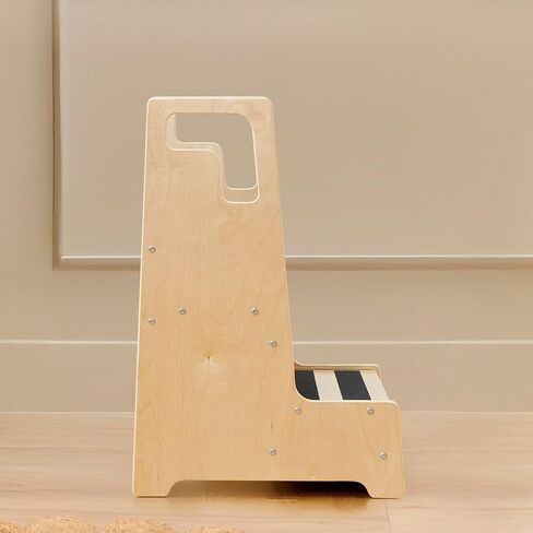Back2School Express Wooden Step Stool with Handles for Kids | GREENGUARD Gold Certified | 2-Step Toddler Stool | Natural Birch in Kuwait