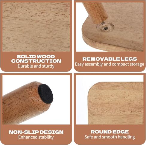 YEXEXINM 2 Pack Small Wooden Step Stools 9 Inch, Solid Wood One Step Stool Non-Slip, Square Foot Stool for Bedroom, Wooden Stool for Bathroom, Nursery, Easy Assembly, Hold 220 lbs in Kuwait