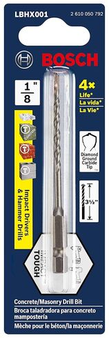 Bosch 1/8 in. X 3 in. Hex Shank Hammer Drill Masonry Bit LBHX001 in Kuwait
