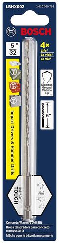Bosch 5/32 in. X 6 in. Hex Shank Hammer Drill Masonry Bit LBHX002 in Kuwait