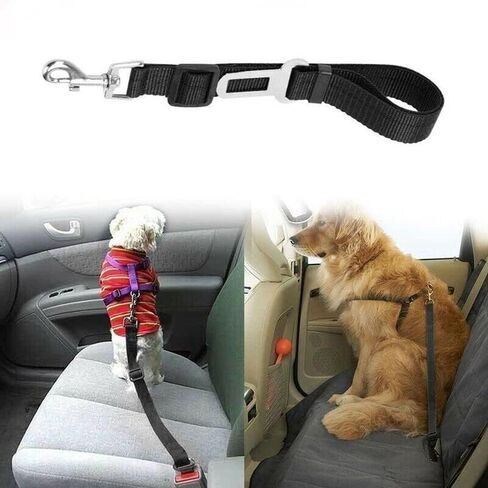 2 Pack Cat Dog Safety Seat Belt- Dog Adjustable Belt Ideal for Any Journey | Seat Belt for Dog Harness with Anti-Rust Hook & 360° Swivel snap That Allows pet Move Comfortably. in Kuwait