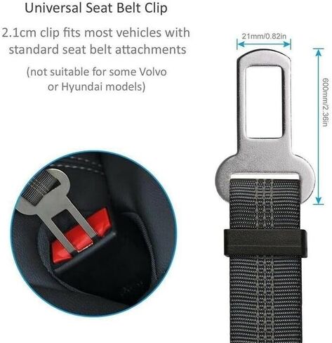 2 Pack Cat Dog Safety Seat Belt- Dog Adjustable Belt Ideal for Any Journey | Seat Belt for Dog Harness with Anti-Rust Hook & 360° Swivel snap That Allows pet Move Comfortably. in Kuwait