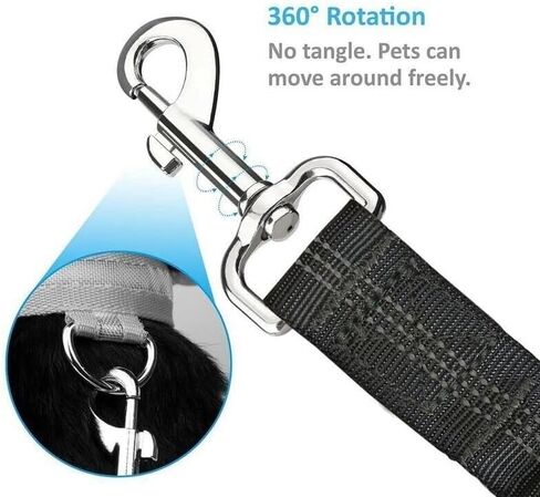 2 Pack Cat Dog Safety Seat Belt- Dog Adjustable Belt Ideal for Any Journey | Seat Belt for Dog Harness with Anti-Rust Hook & 360° Swivel snap That Allows pet Move Comfortably. in Kuwait