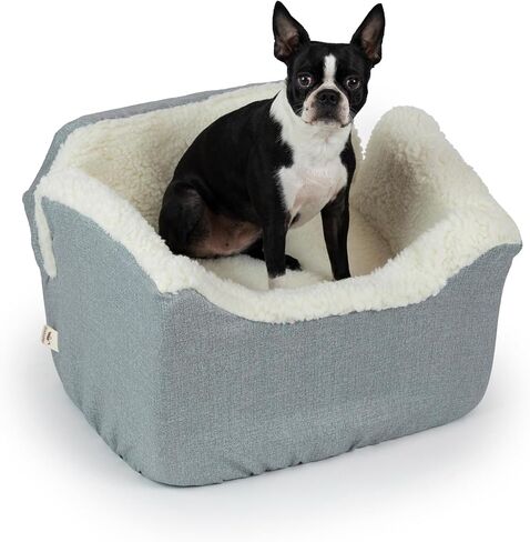 Snoozer Lookout I Car Seat - Dog Car Seats for Small Dogs, Puppy Booster Bed for Small & Medium Sized Pets Up to 25 Lbs, Elevated, Washable - Medium, Black Quilted | Dog booster car seat, Elevated view helps alleviate travel sickness & fear, Removable was in Kuwait