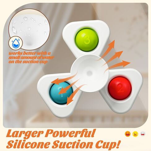 SpringFlower Baby Toys 0-6-12-18 Months,Suction Cup Spinner Toys,Baby Bath Toys for Boy&Girl, Sensory Toys &Travel Table Toy for Toddlers, Birthday Gifts for 1 2 3 Year Old Toddler in Kuwait