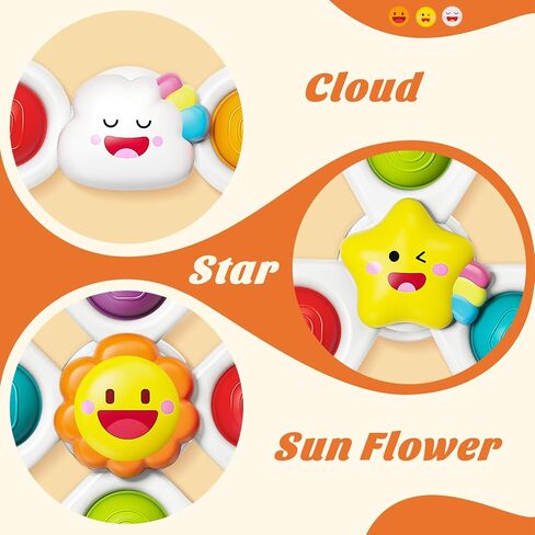 SpringFlower Baby Toys 0-6-12-18 Months,Suction Cup Spinner Toys,Baby Bath Toys for Boy&Girl, Sensory Toys &Travel Table Toy for Toddlers, Birthday Gifts for 1 2 3 Year Old Toddler in Kuwait