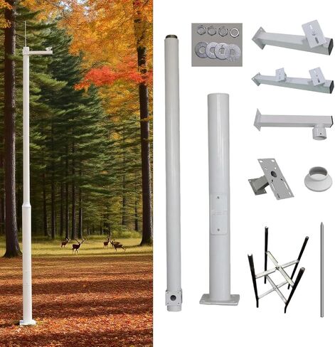 This Tall Outdoor Security Camera Pole - Universal Surveillance Post Stand for IP Cameras, Durable Bracket for Backyard and Walkway, 4.5m (177in) Height in Kuwait