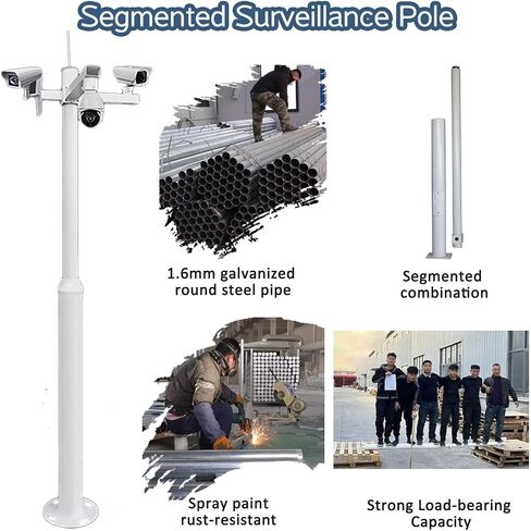 This Security Camera Pole for Outdoor Use, Universal Floor Holder for Monitoring, Multi-Section Design for Residential Front Door Cameras in Kuwait