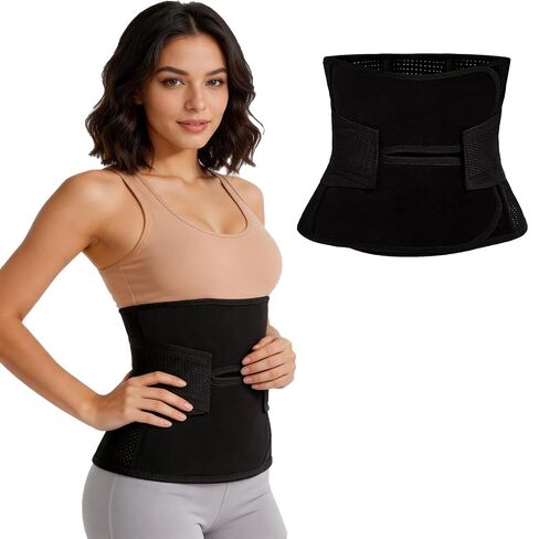 MORECOO Postpartum Belly Band Wrap C-Section Recovery Belt Binder Black | Premium postpartum belly band, breathable & stretchy, provides firm support for postpartum recovery and waist shaping in Kuwait