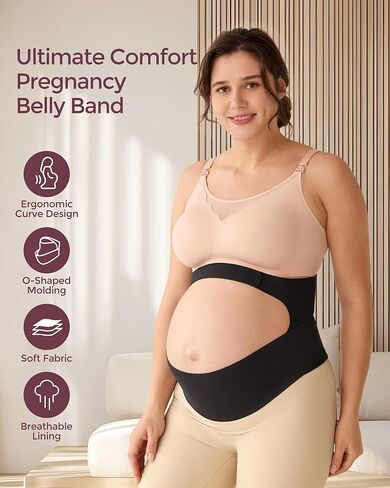Momcozy Ergonomic Maternity Belly Band – Comfortable & Invisible Support for Back, Abdomen, and Waist in Kuwait