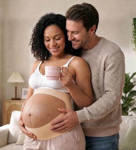 Mama Land "EasySupport" One Piece Pregnancy Belly Band, Women Maternity Support Belt, Back, AB & Pelvic Pain Relief, Adjustable Trimester Girdle, Cozy Pregnant Brace Essential Underwear (Beige,2XL) in Kuwait