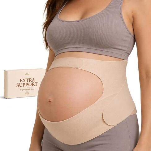 Pregnancy Belly Band with Extra-Wide Back Support for Hips & Pelvis | Two Support Modes, Full-Surface Adjustable Fit, Easy-On Design, Stay-Put Silicone Grips, Breathable Mesh Comfort in Kuwait