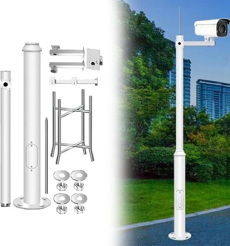 This Surveillance Pole for Dome, PTZ, and Multi-Sensor Cameras with Brackets and Rebar Cage in Kuwait