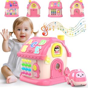 Toys for 1 Year Old Girl Gifts, 12-in-1 Bilingual Musical Learning House | Early Learning Montessori Activities Toddler Toy for Musical Sensory Development, 1st First Birthday Gift for Baby Girl in Kuwait