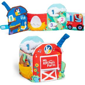 Ms. Rachel Sensory Learning Farm, Soft Foldable Baby Book with Plush Cow | 8 Animal Scenes with Crinkle Flaps, Develops Fine Motor Skills, Infant Toys for Babies Ages 3 Months to 18 Months in Kuwait