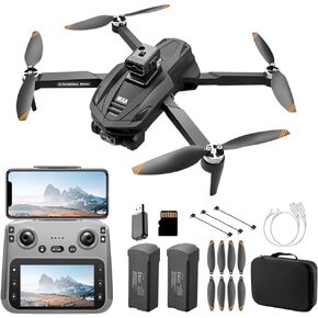 V168 Pro MAX GPS Drones with Camera for Adults 4K, RC Drone with 4.5" HD Screen on Controller, 60 Mins Flight, Long Range Transmission, 360° Obstacle Avoidance, Follow Me, Auto Return, Brushless Motor, QuickShots, Lightweight and Foldable Quadcopter for B in Saudi Arabia