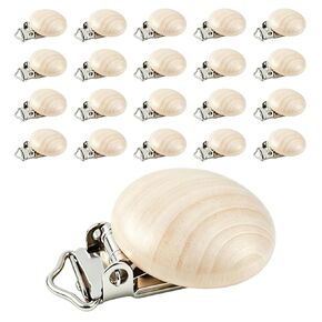 20 Pack Wooden Pacifier Clip Suspender Clips | for Baby Pacifiers Holder Toys DIY Straps Sewing Crafts in Kuwait