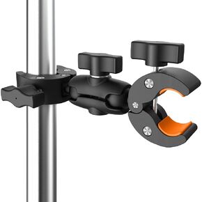Super Double Clamp Camera Mount Stroller Umbrella Clamp for Chair | with 360° Magic Arm Double Ball Head Adapter for Umbrella, Wheelchair, Pole, Strollers, Motorcycle, Photo Studio Light Stand in Saudi Arabia