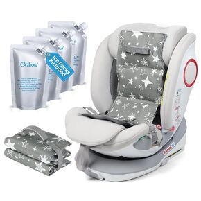 Orzbow Car Seat Cooling Pad for Toddler with Removable Ice Pack | Summer Baby Cooling Pad for Strollers, Portable Carseat Cooler Keep Baby Cool in The Summer, Gray in Saudi Arabia