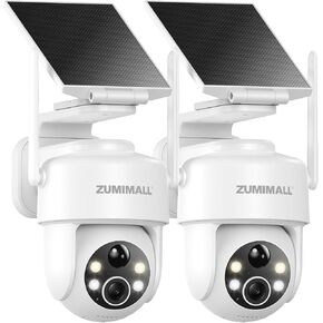 ZUMIMALL 2K Solar PTZ Security Camera Outdoor Wireless, 360° View, 2-Pack in Saudi Arabia