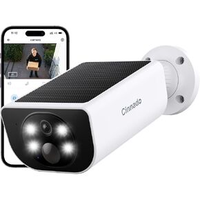 Cinnado Security Cameras Wireless Outdoor Integrated Solar Panel, S1 4Pack | 2.4G Wi-Fi Cameras, 2K, Cordless & Easily Mounted for Yard/Garage, 2-Way Talk & Siren, Continuous Power, Outside Surveillance in Saudi Arabia