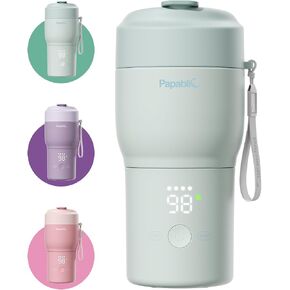 Papablic Pro Portable Bottle Warmer for Travel – 2X Faster Heating, 5 Temp Settings, Baby Milk & Formula Warmer On the Go, Long Battery Life, Mint Green in Kuwait