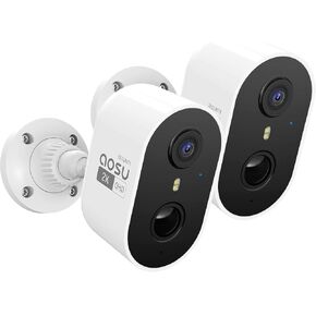 aosu 2K Solar Security Cameras Wireless Outdoor, Solar Outdoor Camera for Home Security, WiFi Camera with Color Night Vision, PIR Human Detection, 2-Way Talk, IP66 Waterproof (2 Pack) in Kuwait