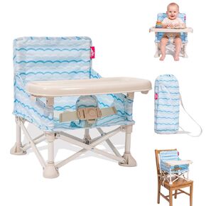 3-in-1 Portable Baby Chair, Foldable Travel Booster Seat, Anti-Tip | Removable Tray & Carry Bag, 3-Point Harness, Reinforced Frame, Indoor & Outdoor Use, Baby Travel Essentials, Ages 6M-3Y in Kuwait