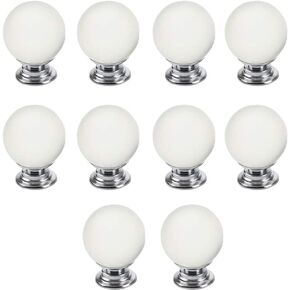 30mm Matte White, Single Hole Ball Shaped Drawer Pulls Handle for Home Cupboard Handle with Screw 10PCS in Saudi Arabia