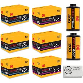 Kodak Eastman Ultramax 400 & Gold 200 35mm Color Negative Film (6 Rolls) | 36 Exposures per Roll with 3 Rolls of Ultramax 400 and 3 Rolls of Gold 200 + Microfiber Cloth in Kuwait