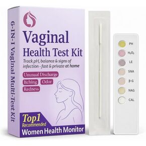 6-in-1 Vaginal Health Test Kit for Women – pH & Balance Awareness,BV,Yeast,Microbiota Check,Easy at-Home Self-Check for Intimate Wellness –for Monitoring Discharge, Odor, Itching Symptoms in Saudi Arabia