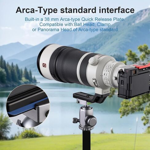 Haoge Lens Collar Replacement Foot for Sony FE 100-400mm F4.5 GM OSS Lens Built-in Arca Type Quick Release Base Support Plate LF-S140 in Kuwait