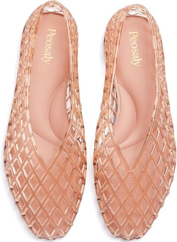Flats for Women Comfortable Slip On Pointed Toe Womens Jelly Shoes | Women’s closed-toe jelly flats for everyday wear, with easy slip-on comfort for shopping, travel, and casual outfits in Kuwait