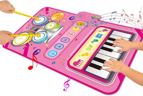 Toys for 1 Year Old Girl Gift,2 in 1 Piano Mat Montessori Toys for 1 2 Year Old Girl,Educational Musical Toy First Birthday Gifts for 1 2 3 Year Olds Girls,Christmas Stocking Stuffers for Toddler in Kuwait