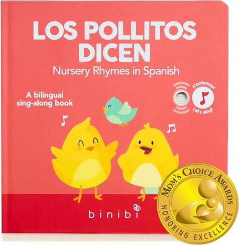 Binibi Los Pollitos Dicen Bilingual Spanish Sound Book Toddlers 1-3 | Libros en Español para Niños. Interactive nursery rhyme sound book with real songs, sturdy board pages, ages 1-3. in Kuwait