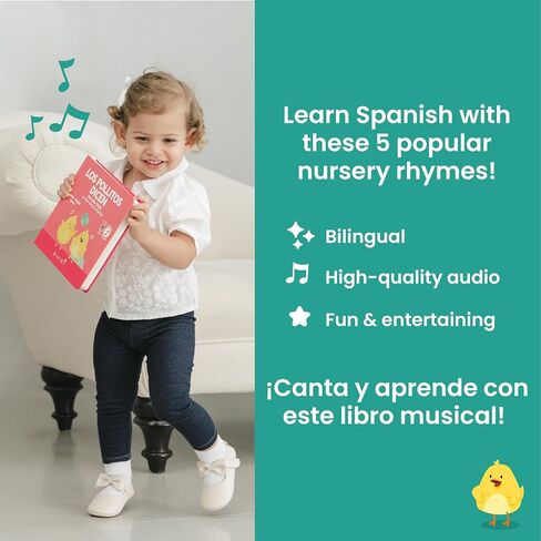 Binibi Los Pollitos Dicen Bilingual Spanish Sound Book Toddlers 1-3 | Libros en Español para Niños. Interactive nursery rhyme sound book with real songs, sturdy board pages, ages 1-3. in Kuwait