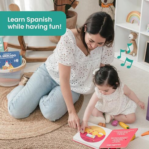 Binibi Los Pollitos Dicen Bilingual Spanish Sound Book Toddlers 1-3 | Libros en Español para Niños. Interactive nursery rhyme sound book with real songs, sturdy board pages, ages 1-3. in Kuwait