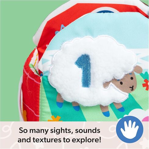 Ms. Rachel Sensory Learning Farm, Soft Foldable Baby Book with Plush Cow | 8 Animal Scenes with Crinkle Flaps, Develops Fine Motor Skills, Infant Toys for Babies Ages 3 Months to 18 Months in Kuwait