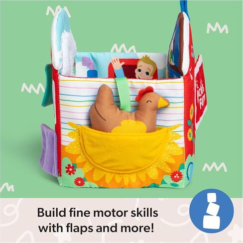 Ms. Rachel Sensory Learning Farm, Soft Foldable Baby Book with Plush Cow | 8 Animal Scenes with Crinkle Flaps, Develops Fine Motor Skills, Infant Toys for Babies Ages 3 Months to 18 Months in Kuwait