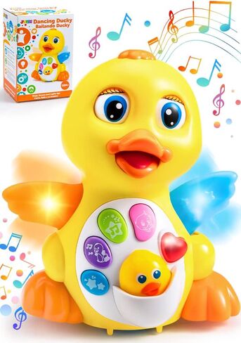 JOYIN Baby Toys Duck, Infant Dancing Crawling Musical Toys 18+ Months, Tummy Time Light Up Learning Duck with Music & Lights, Baby Easter Basket Stuffers Gifts in Kuwait
