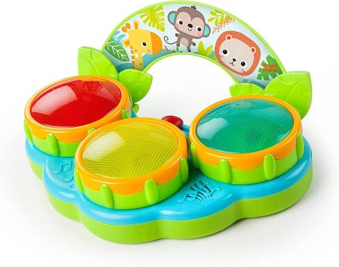 Bright Starts Safari Beats Musical Drum Toy with Lights, Ages 3 Months +, Multi in Kuwait