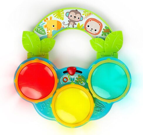 Bright Starts Safari Beats Musical Drum Toy with Lights, Ages 3 Months +, Multi in Kuwait