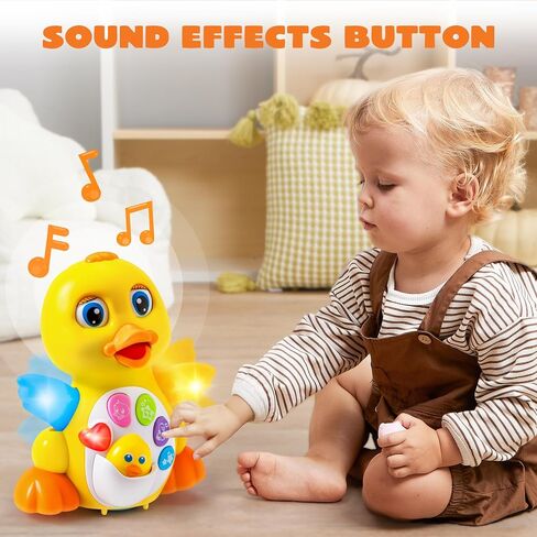 JOYIN Baby Toys Duck, Infant Dancing Crawling Musical Toys 18+ Months, Tummy Time Light Up Learning Duck with Music & Lights, Baby Easter Basket Stuffers Gifts in Kuwait