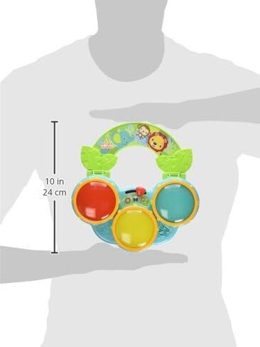Bright Starts Safari Beats Musical Drum Toy with Lights, Ages 3 Months +, Multi in Kuwait