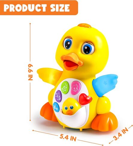 JOYIN Baby Toys Duck, Infant Dancing Crawling Musical Toys 18+ Months, Tummy Time Light Up Learning Duck with Music & Lights, Baby Easter Basket Stuffers Gifts in Kuwait